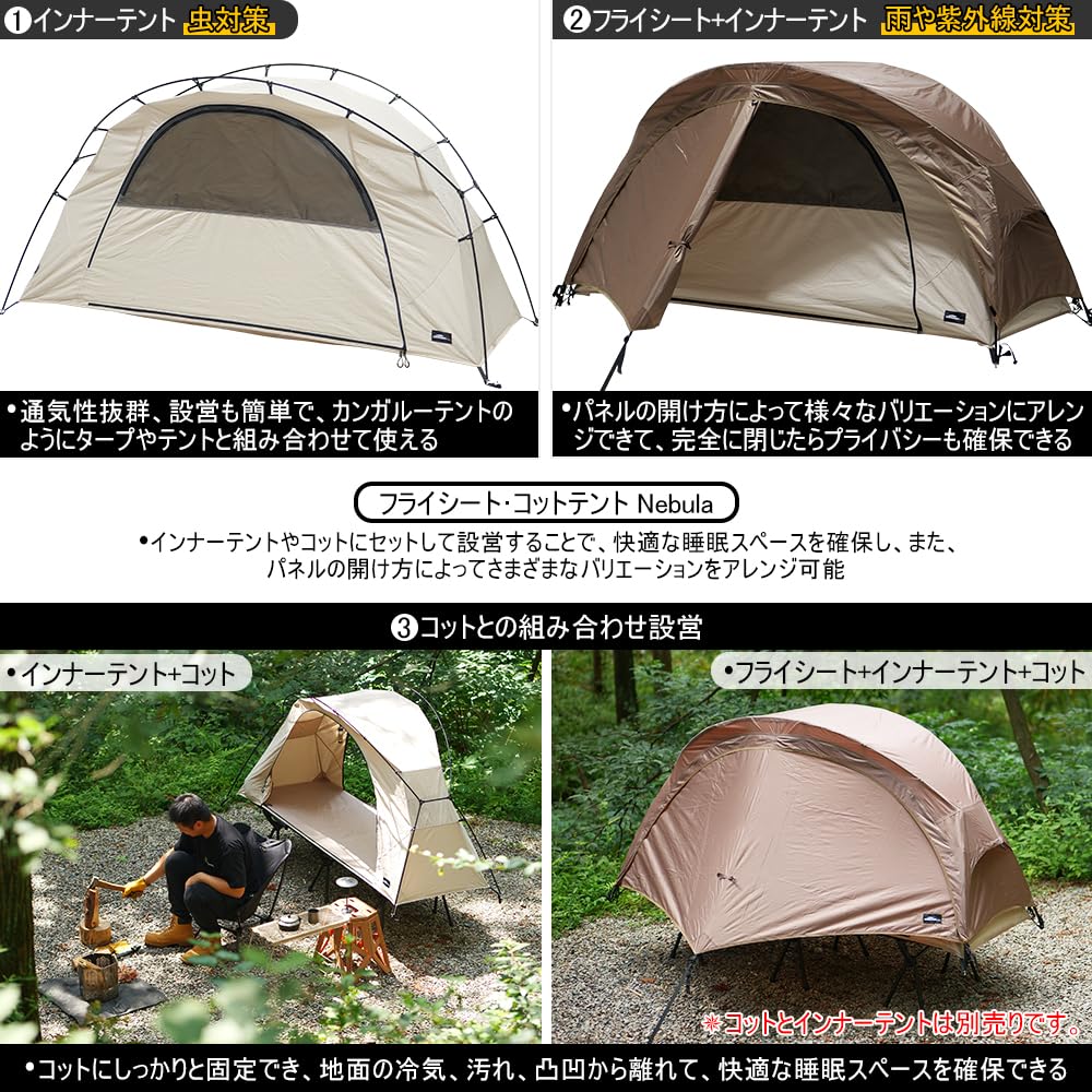 Amazon.co.jp: Soomloomフライシート・コットテントキャンプテント