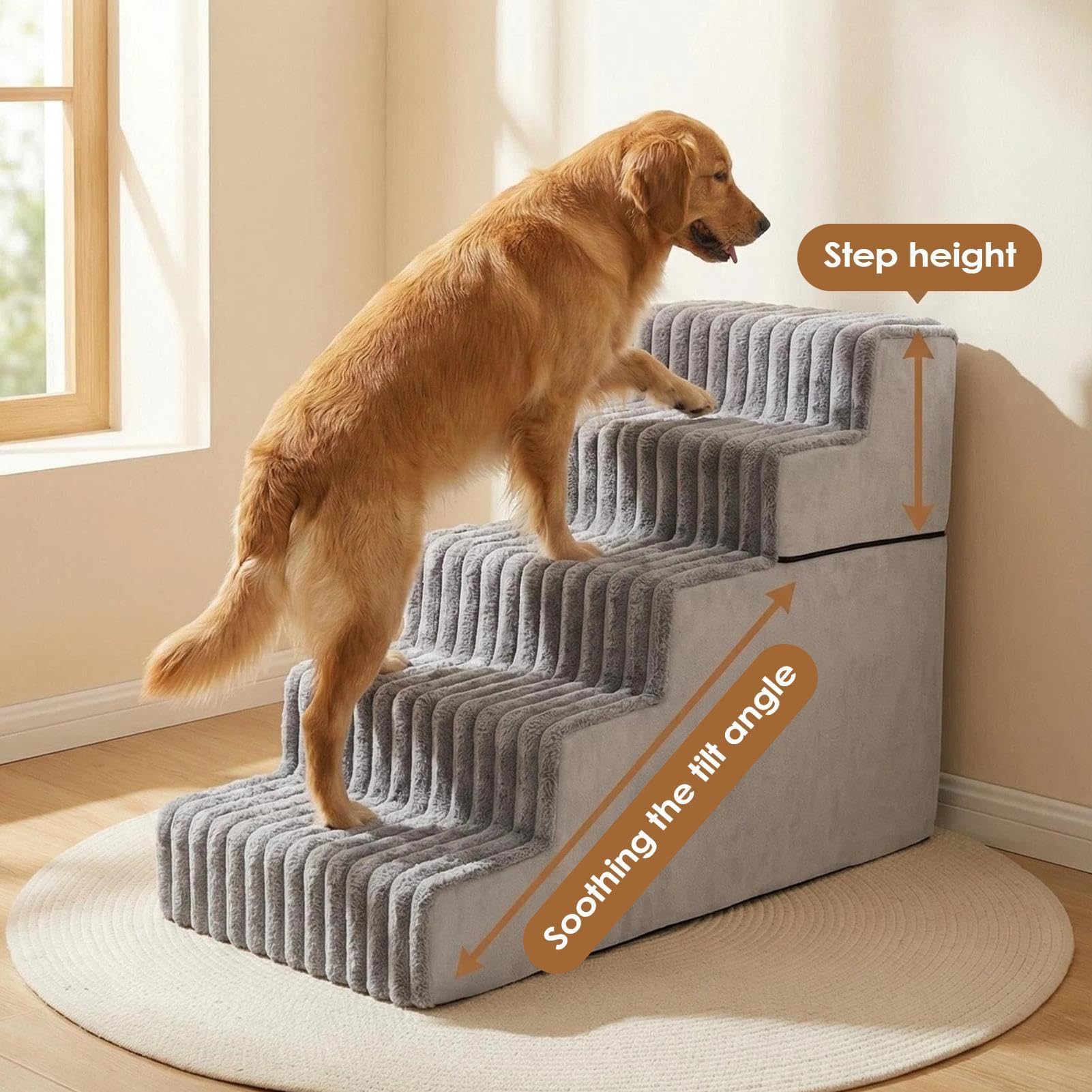 Escaleras para Mascotas Escalera Accesorio Lavable y Desmontable de | Escaleras Perrunas Antideslizantes y Equilibradas Para Cachorros Gatos Sofás Sillones Apartamentos Balcones