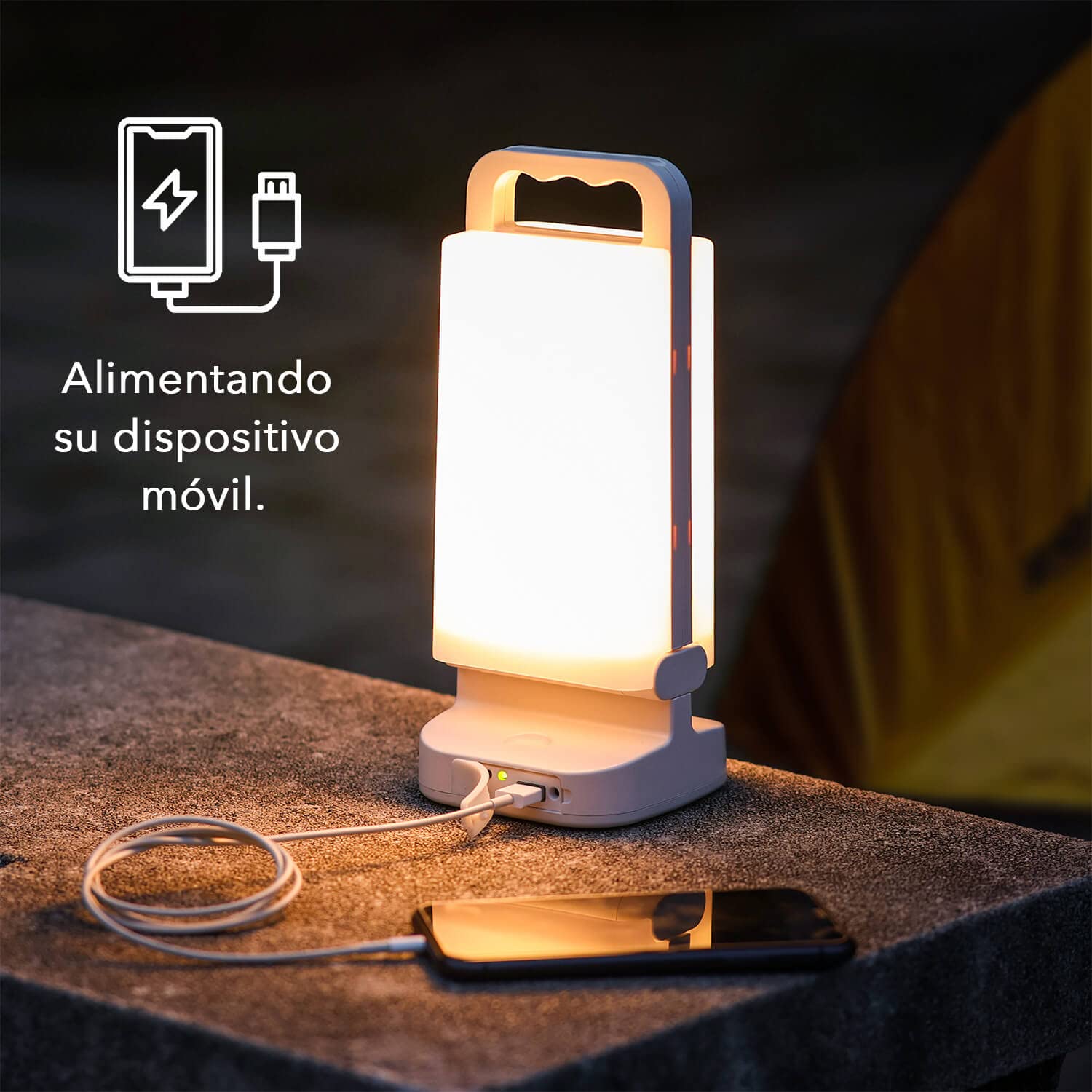 Lepwings Linterna Solar Recargable, 6000mAh Lámpara de Camping LED Solar con Control Táctil, Linterna con Batería para Acampar, Emergencias, Senderismo, Pesca y Cortes de Energía, Pack de 1