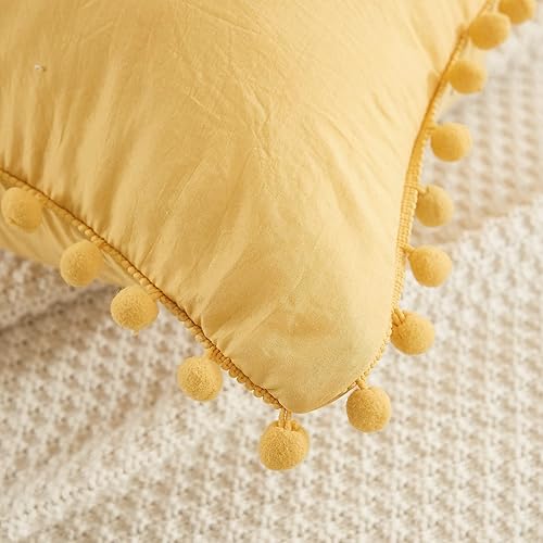 Miniatura 301 de Blue Body Pillow Cover Shabby Chic Long Pillow Case Cover Navy Blue Pom Poms Fringe Body Pillow case with Pocket Closure 20x54 inches(Body,Navy Blue)