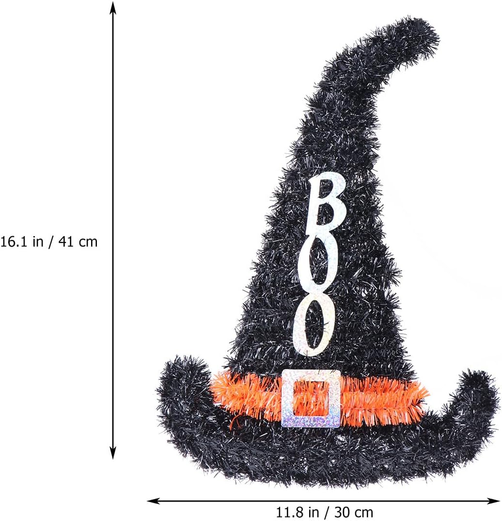 Abaodam Witch Hat Hanging Ornament Halloween Wall Decoration for Party Indoor Outdoor Use 15.35X11.02 Inches Hanging Witches Hats Decor