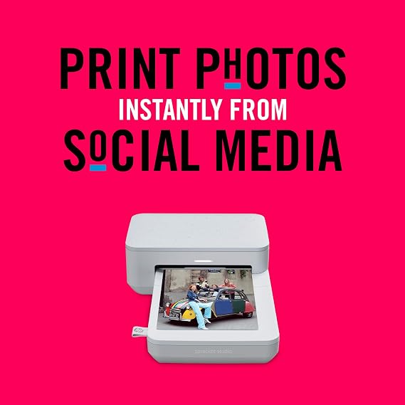 HP Sprocket Studio Photo Printer Personalize & Print, Water-Resistant 4x6 Pictures (3MP72A)