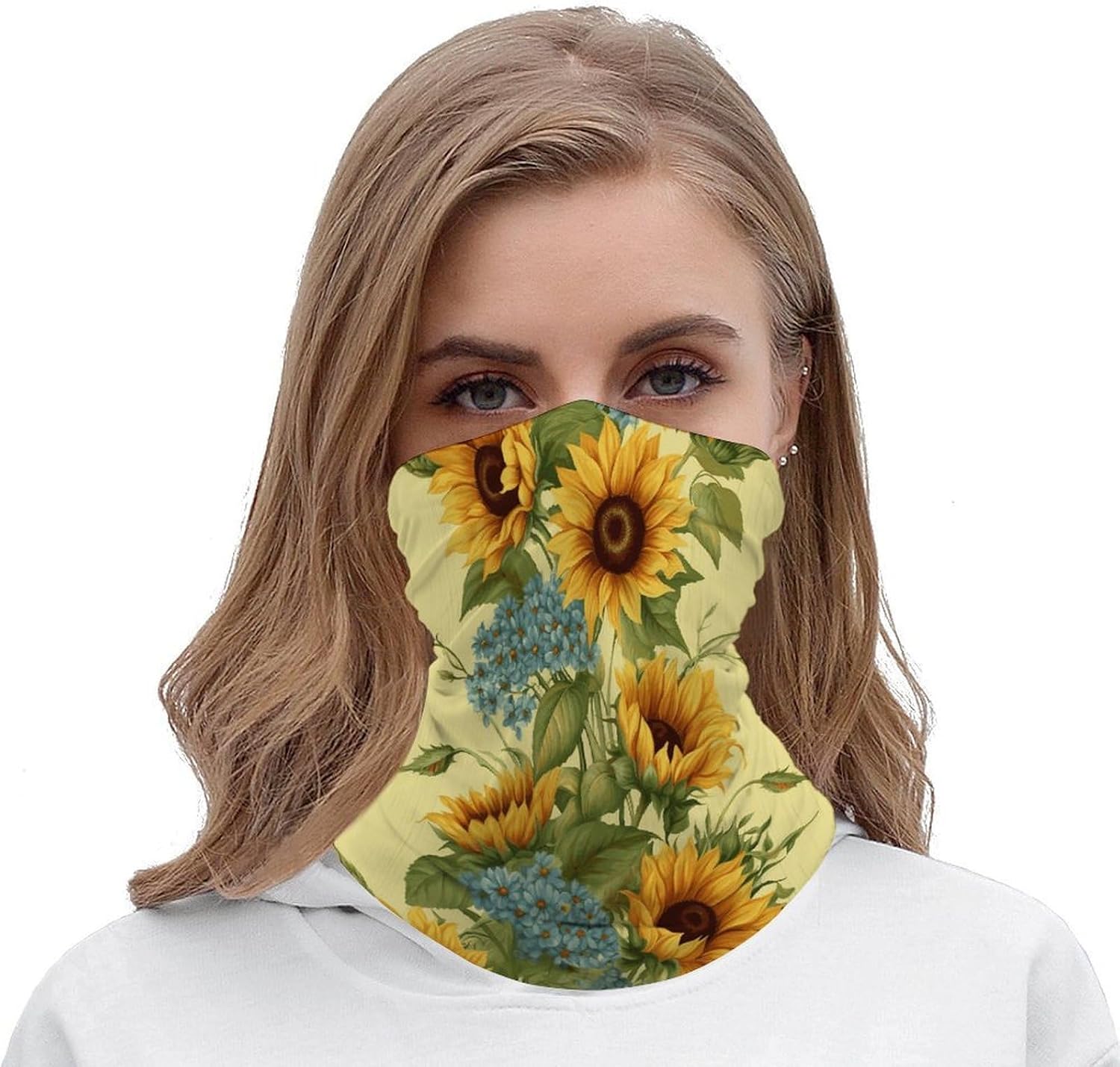 Sunflowers Bandana Soft Neck Breathable Headband Uv Protection Neck Gaiter Reversible Scarf Gaiter Double-Sided Head Scarf Multipurpose Headwear For Outdoor Running Hiking