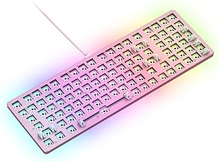 Glorious Gaming Keyboard - GMMK 2 Hot Swappable TKL Mechanical Keyboard, Wired, Custom Keyboard - Custom Mechanical Keyboard - Premium Barebones - Full Size Keyboard (Pink RGB Keyboard)