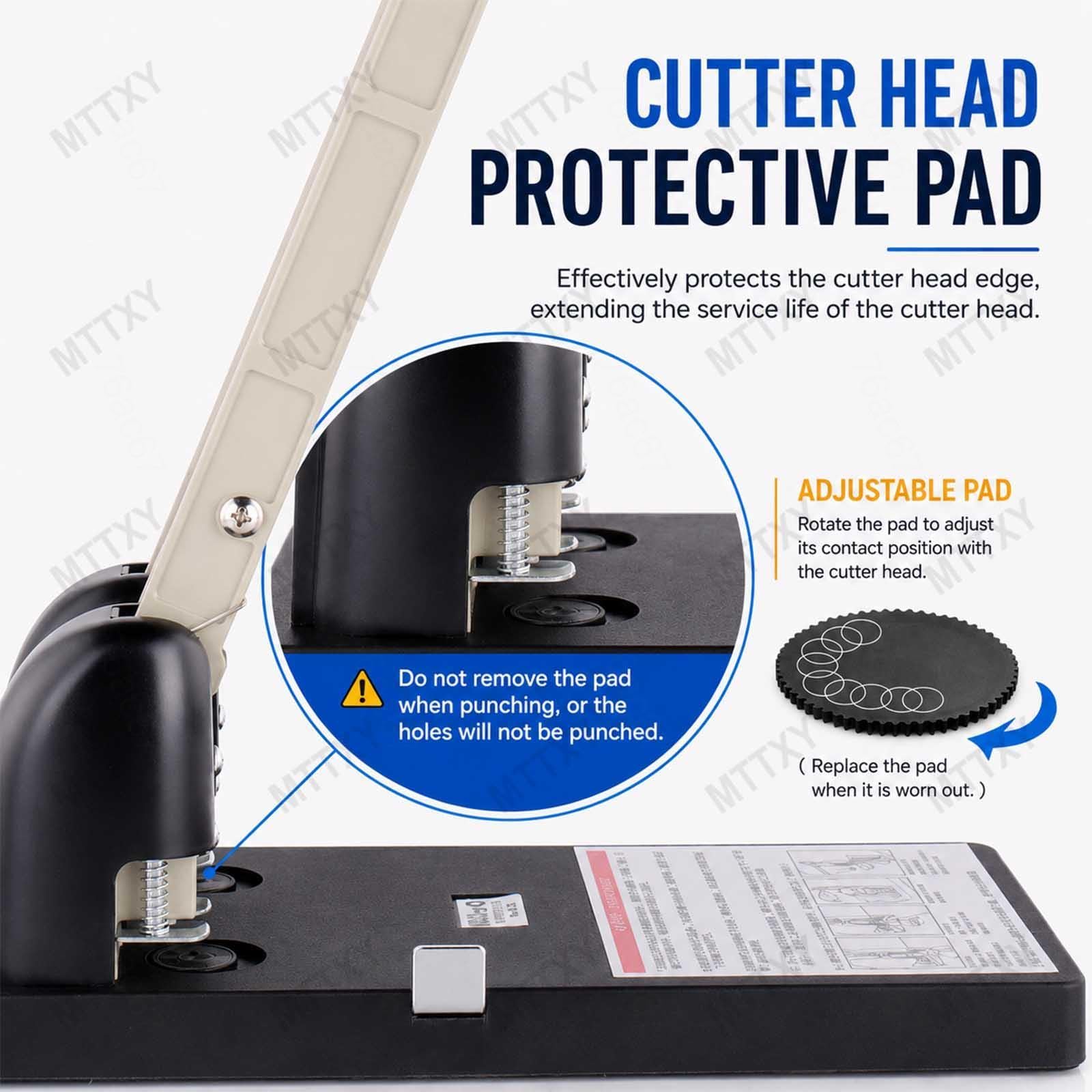 Perforatore Professionale 150 Fogli, Perforatrice 2 Fori 3 Fori 4 Fori in Metallo, Alta Capacità con Punzoni Sostituibili per Ufficio Archivio Documenti,3-Hole