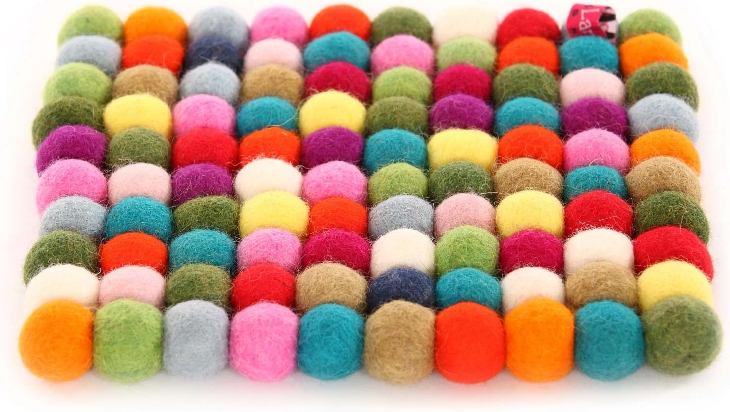 Happy As Larry Round Felt Ball Trivet (Trivet Only, Soft Pale Pinks)