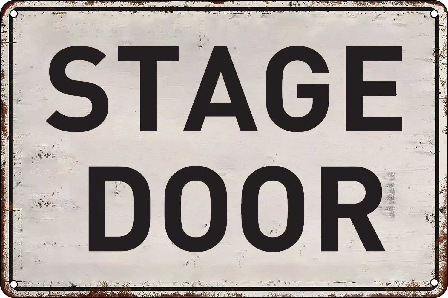 Vintage Metal Signs Stage Door Tin Sign Poster Wall Art Decor Plaque for Home Movie and Musical Theater Concert Entry Signage Indoors or Outdoors 8 X 12 Inch