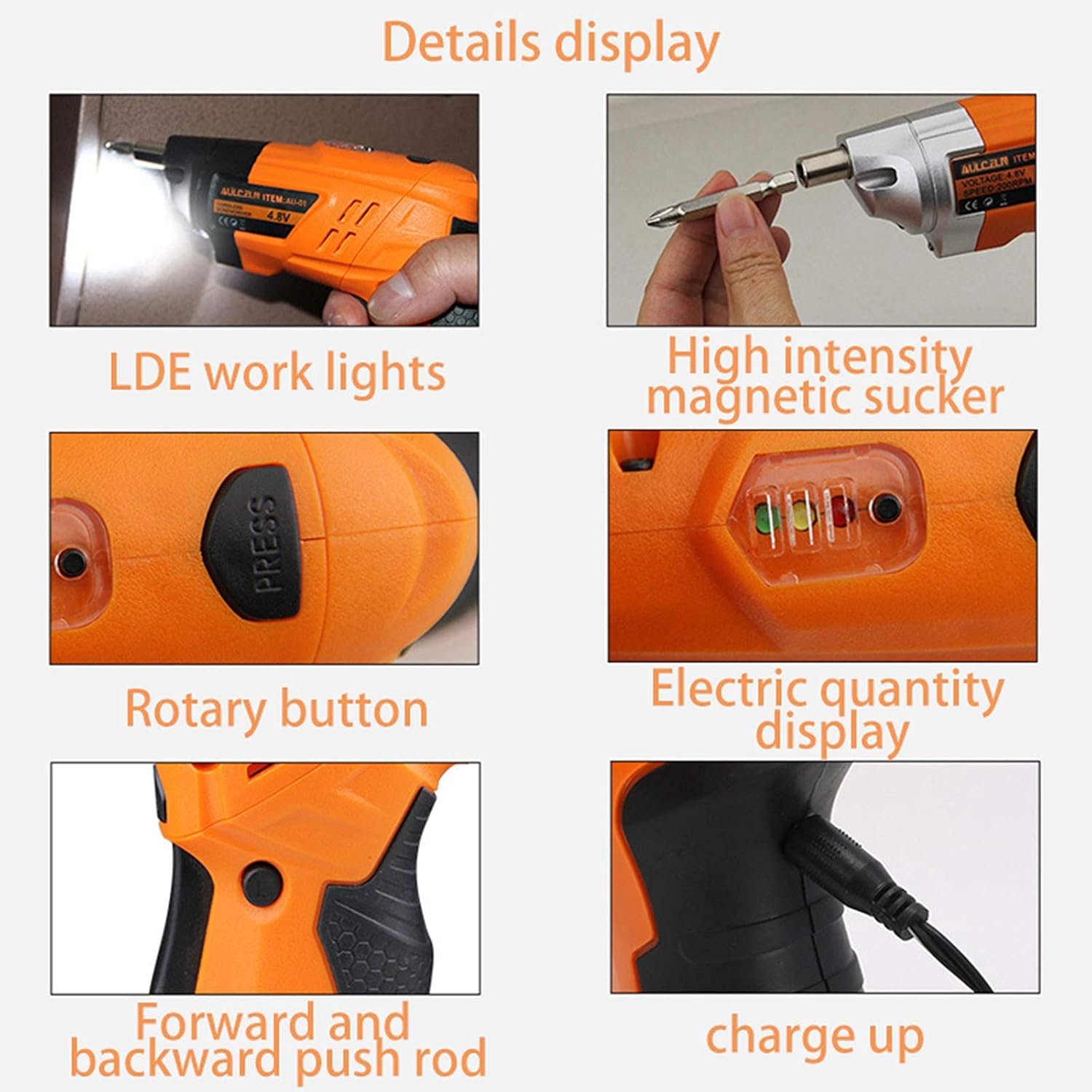 Electric Screwdriver Rechargeable, Cordless Screwdriver Set 4.8V Lithium Ion Power Screw Guns With 32 pcs Bits, LED Light for Home DIY, Power & Hand tools : Tools & Home Improvement