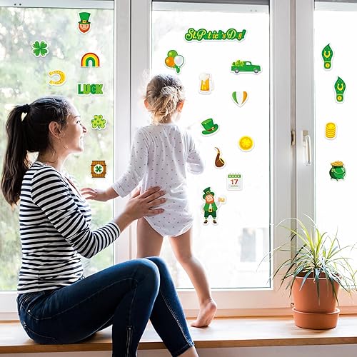 Miniatura 5 de Calcomanías de gel grueso para el día de San Patricio, calcomanías de gel para ventana de primavera, calcomanías para niños, niños pequeños