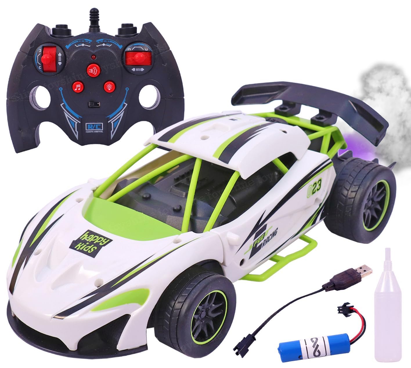 Rechargeable Racing Runner Car Toy, 2.4 GHz, LED Light and Sound, White, with Remote Control (B0DHW32BY4) Amazon Price History, Amazon Price Tracker