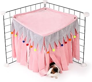 Guinea Pig Hideout, Hideout for Guinea Pig, Guinea Pig Hideouts, Four-Sided Guinea Pig Hideouts for Guinea Pig, Bunny, Hamster, Chinchilla, Rabbit Without Metal Fences - Pink