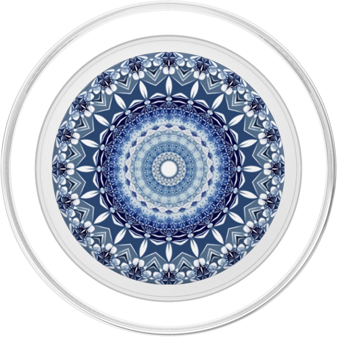 Cell Phone Pop Out Button Holder Mandala Floral Sky Blue PopSockets PopGrip: Swappable Grip for Phones & Tablets PopSockets PopGrip for MagSafe