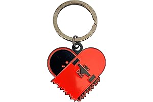 Broken Skateboard Heart Enamel Keychain for Men