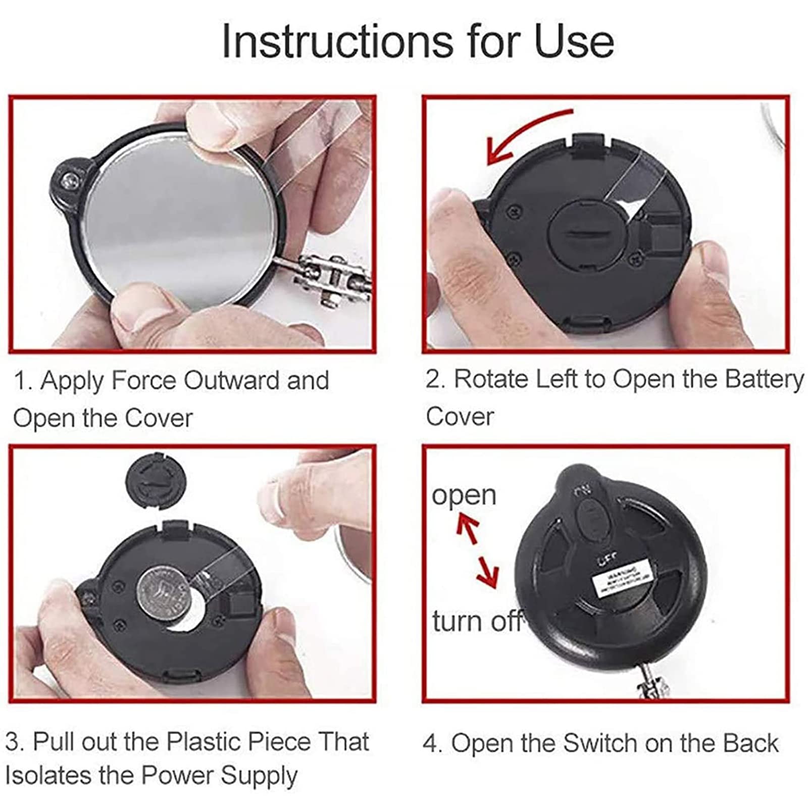 Espejos de inspección telescópicos Espejo de inspección de vehículos, Reparación Ajustable Chasis de vehículos Espejo de inspección telescópico con luz LED Rotación de 360 °, Diáme