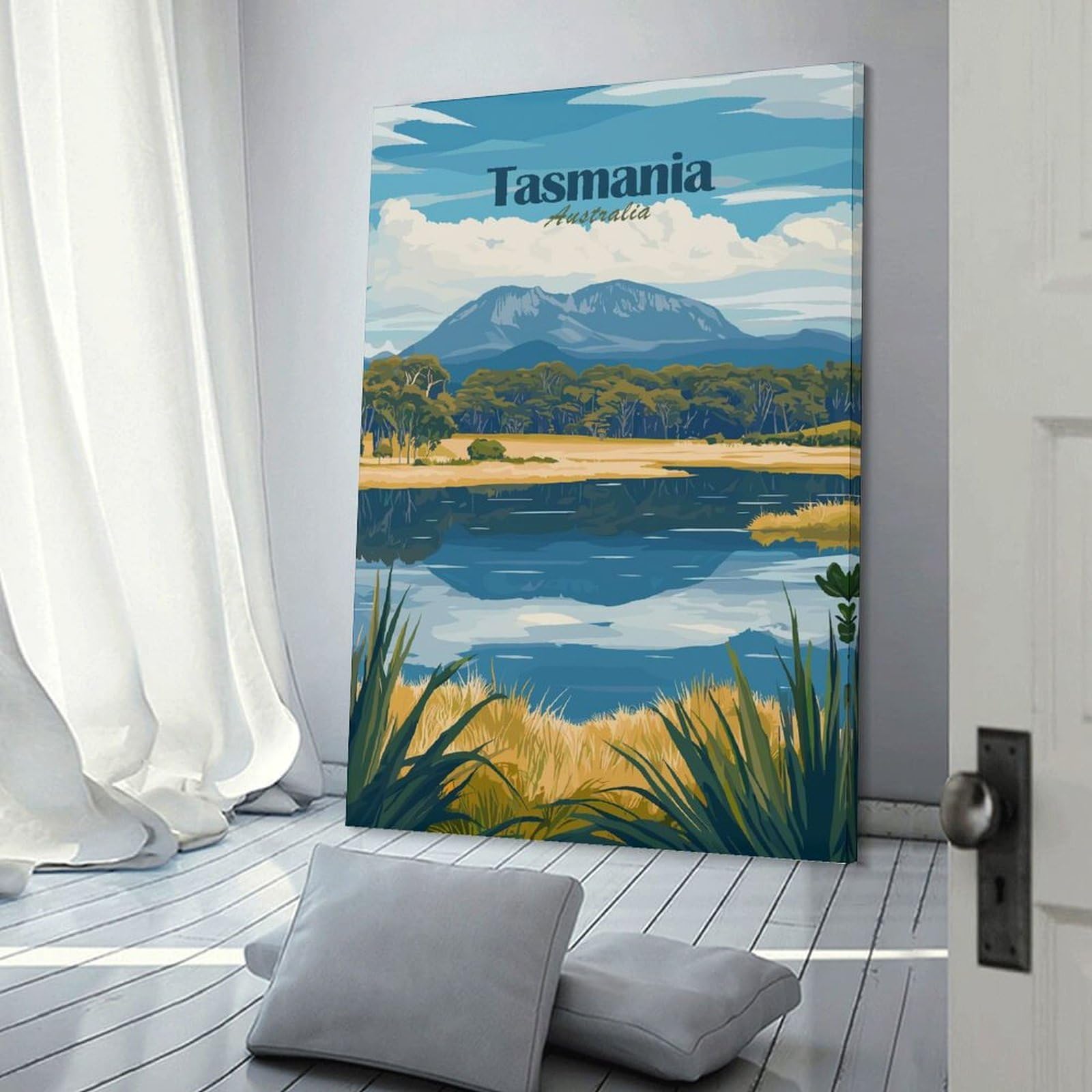 Junmoney Tasmania Landscape Wall Art Print 20x30inch(50x75cm), for Hallway, Entryway Or Landing, Wall Decor to Refresh Empty Corners, for Cosy Room Updates