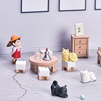 Vista 6 de 23 Pieces Dollhouse Mini Furniture Decoration Set DIY Accessories Including Dining Room Sitting Living Bedroom Toys for Baby Children Girls