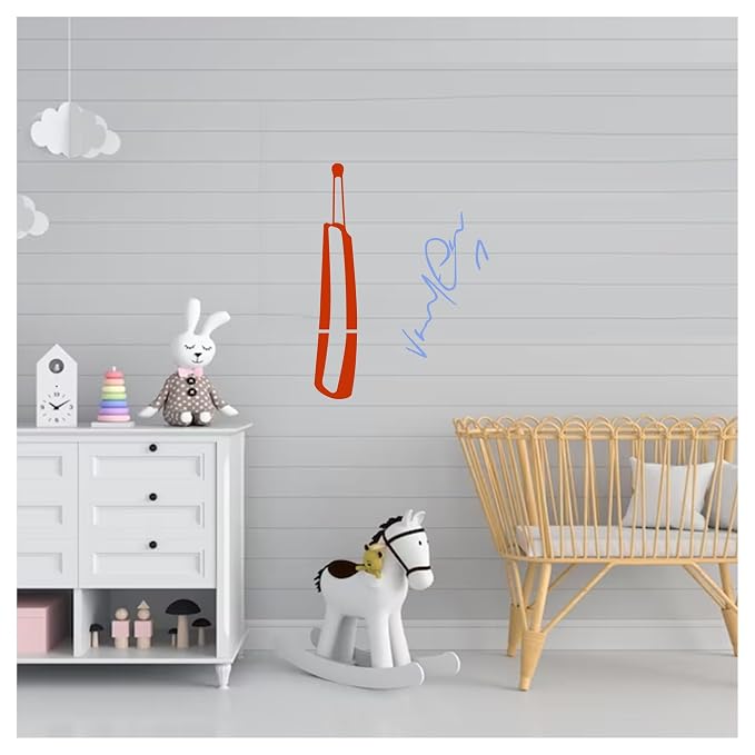Kayra Decor Cricket Bat Edition Wall Stencil - Size 12 Inch x 12 inch.