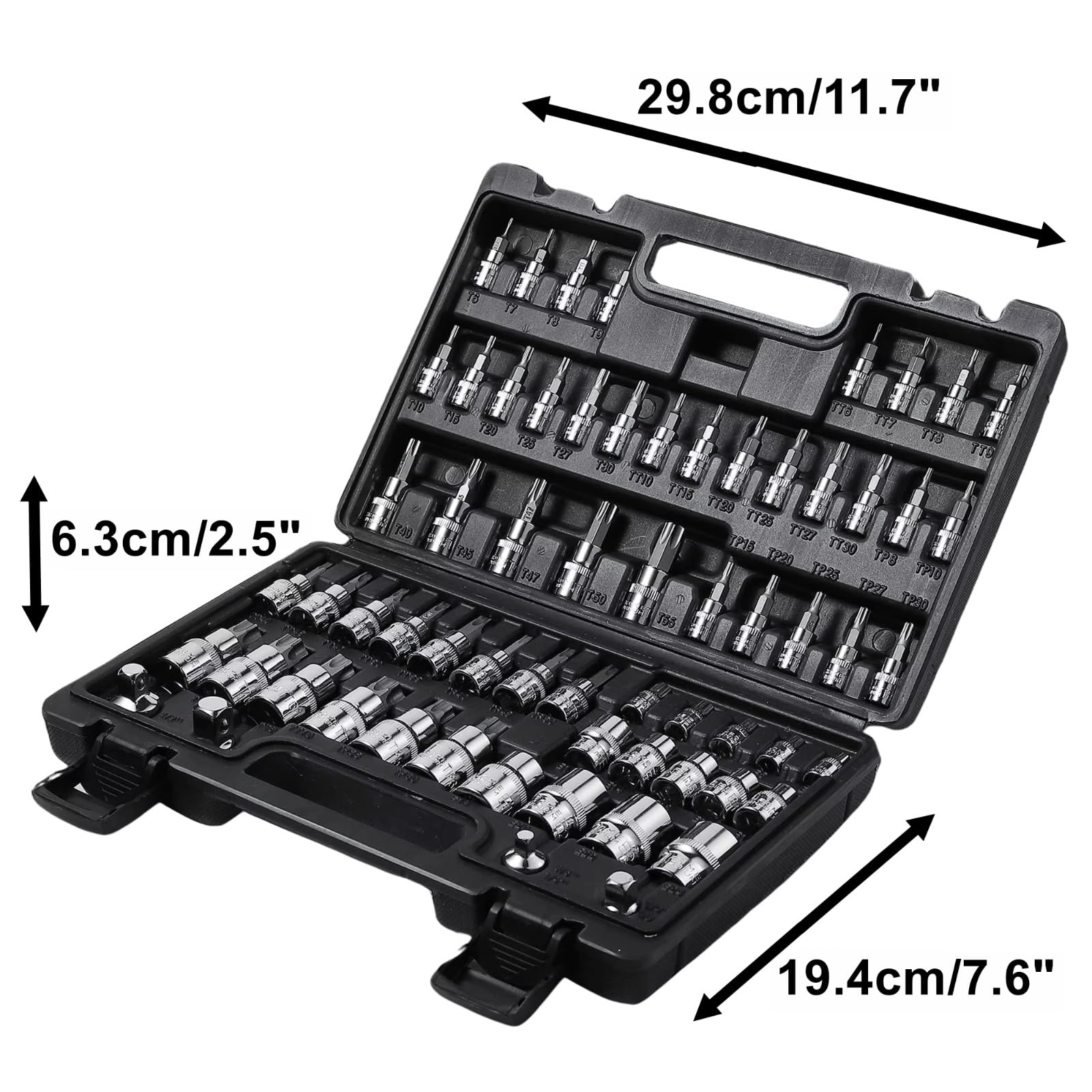 Maletín herramientas multiusos 64 Uds. Herramienta De Mecánica Automotriz 3/8 1/4 1/2 Pulgadas. Juego De Llaves De Vaso Con Adaptador De Impacto Y Herramientas Manuales Reductoras