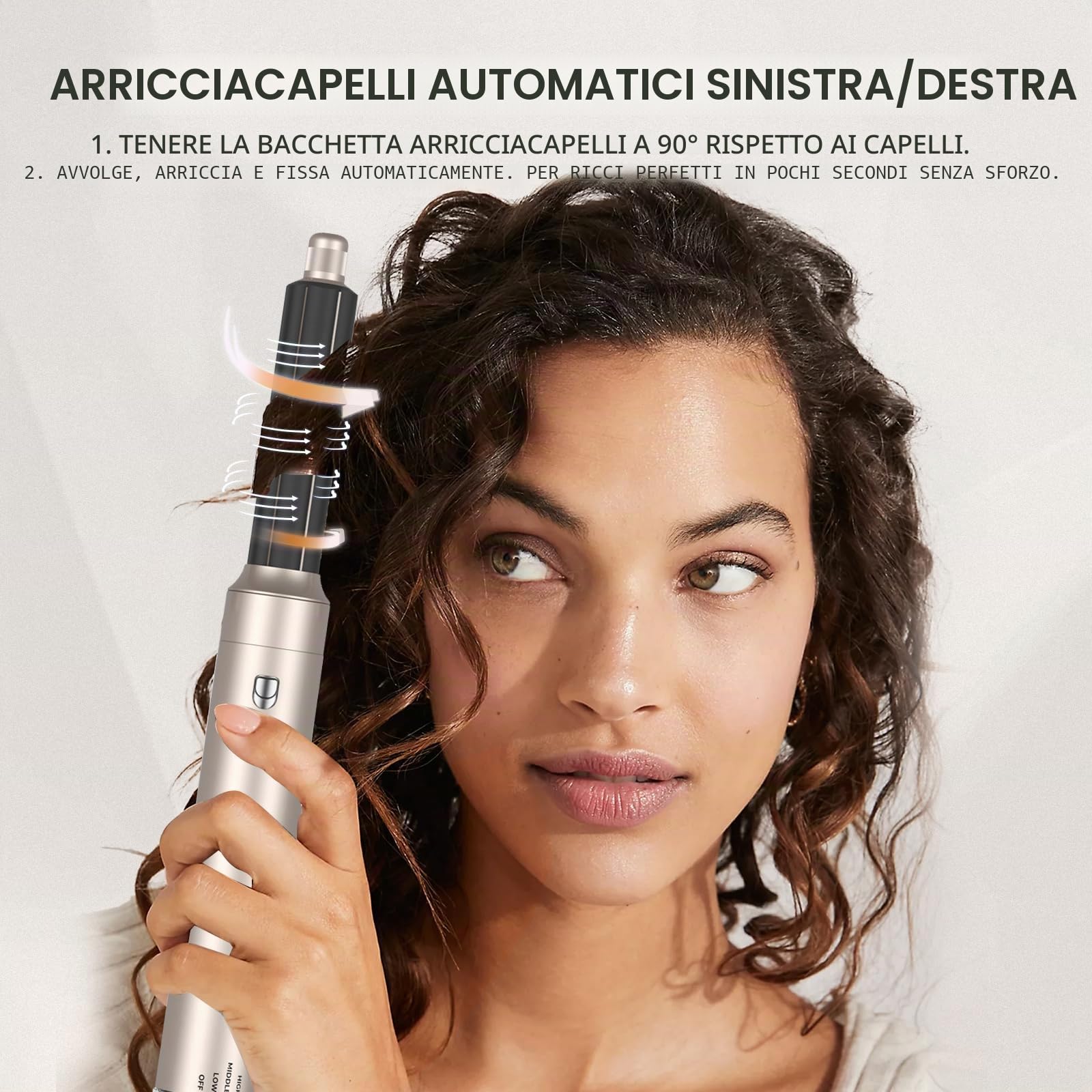 TANSHINE 6 in 1 Auto Wrap Hairstyler, spazzola rotonda ad aria calda, set di spazzole per asciugacapelli, spazzola ad aria calda, Modellatori ad aria calda