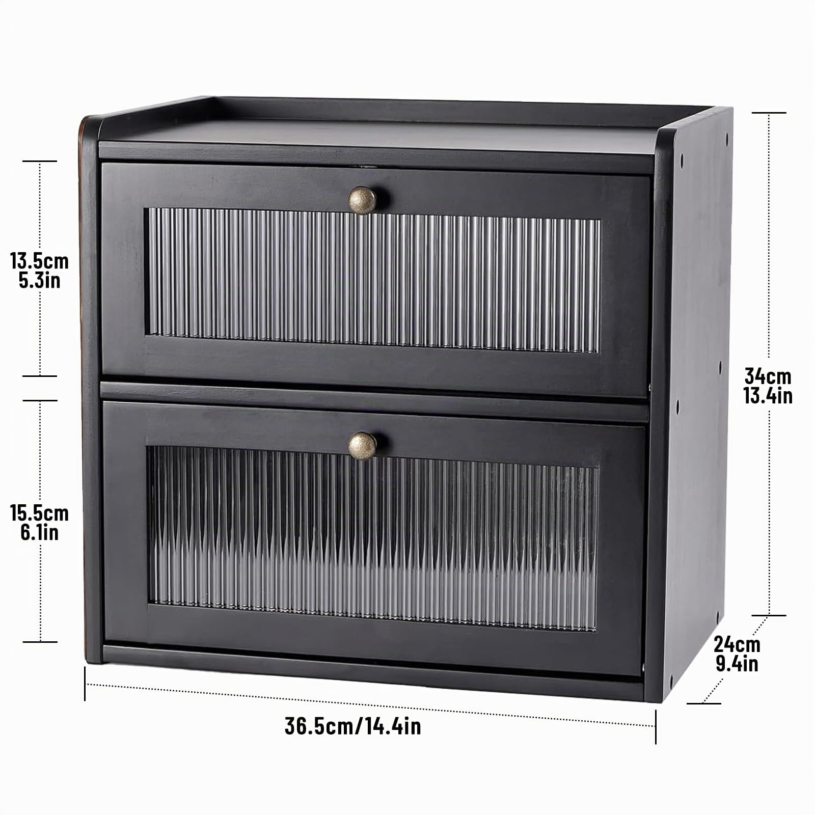 Bambus Brotkasten 2 Etagen,Eco Brotbox Brotkorb,Brotbehälter lebensmittelecht,Aufbewahrungsbox Küche Brotaufbewahrung Brotbehälter für Brot, Röstbrot, 36.5x24x34(LxBxH) cm