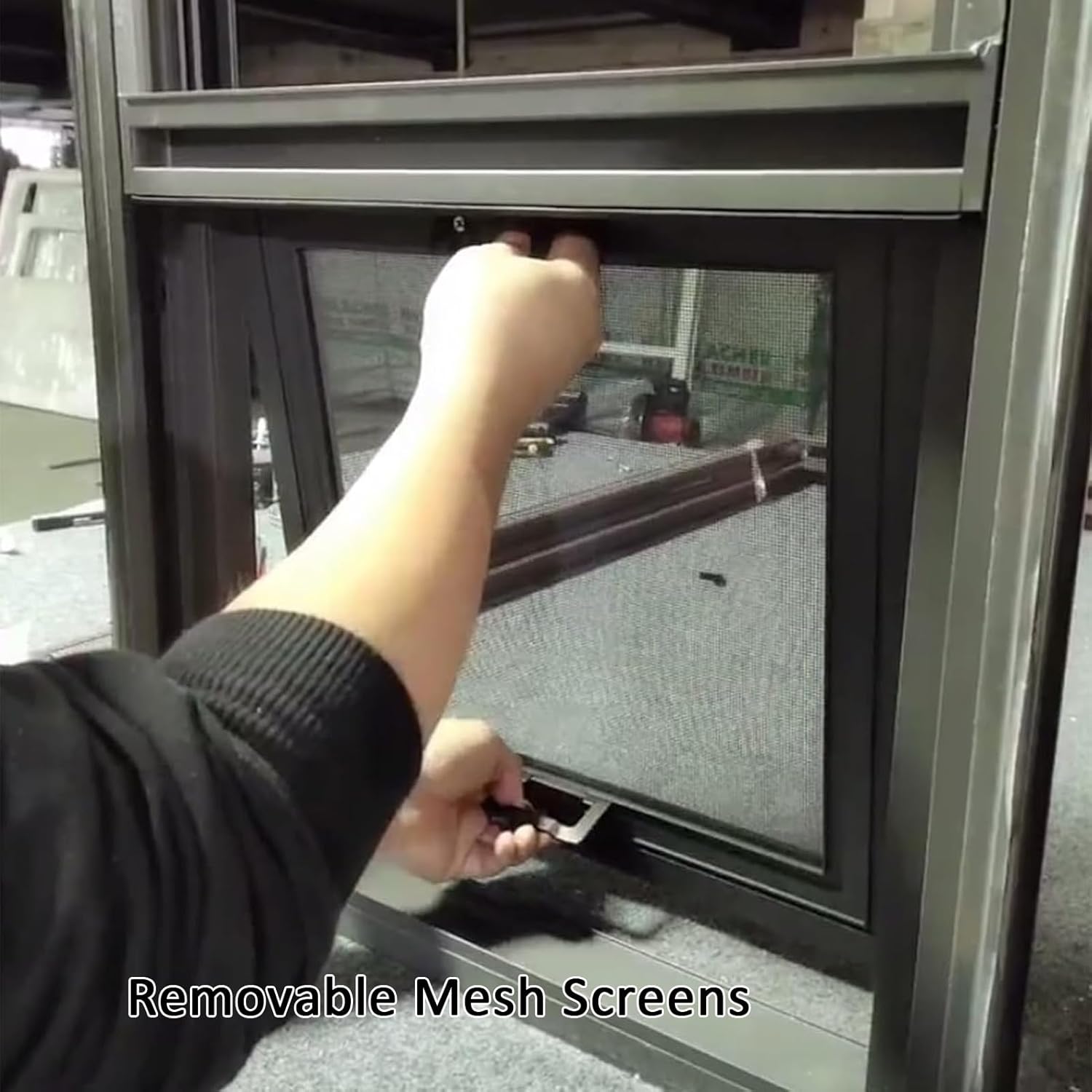 JKGHK Ventilation Shed Window, Lockable Mobile Home Windows, Sliding Window Vertical Aluminum Frame Windows, Pull Up and Down Kitchen Food Delivery Port(WxH 10x23 in/25x58cm)