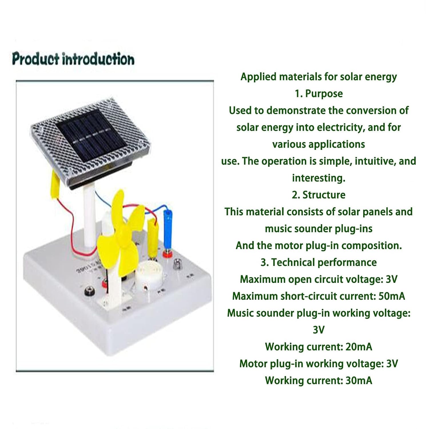 Solar Cell Experiment Equipment, Photovoltaic Energy Conversion Demonstration Kit, Physics Laboratory Teaching Apparatus for Science Education Classroom Learning