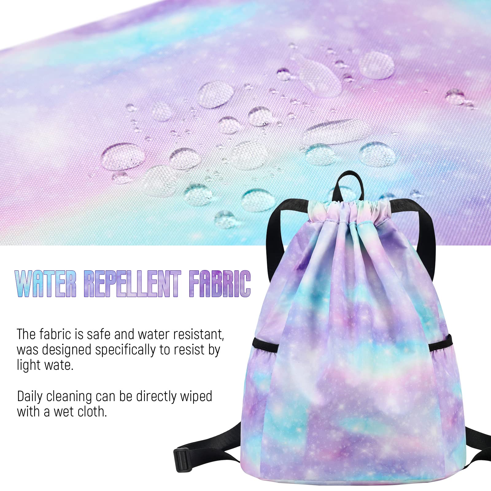 Bolsa impermeable con cordón para gimnasio, mochila deportiva para hombres, mujeres, niñas y niños