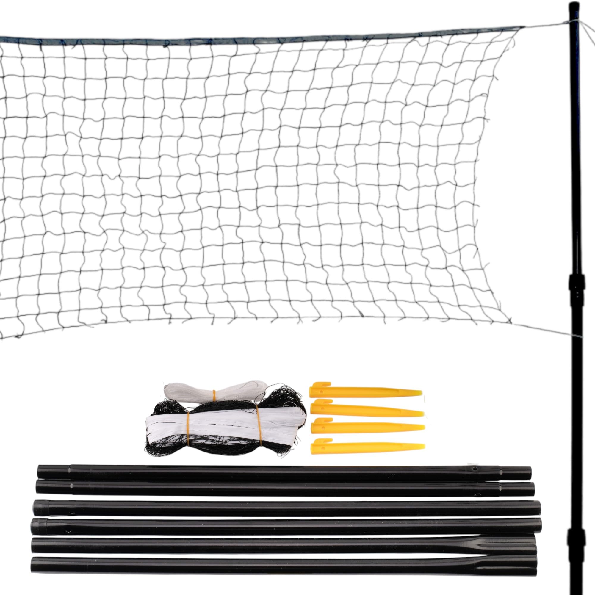 SportVida Badminton Set 2-4 Spieler, Badmintonset für die Familie zum Spielen und Trainieren (4 Spieler (Mit mesh))