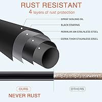 Vista 3 de Atizador para fogata, atizador de fuego extra largo de 46 pulgadas para exteriores, para chimenea, fogata, fogón de leña y uso en interiores