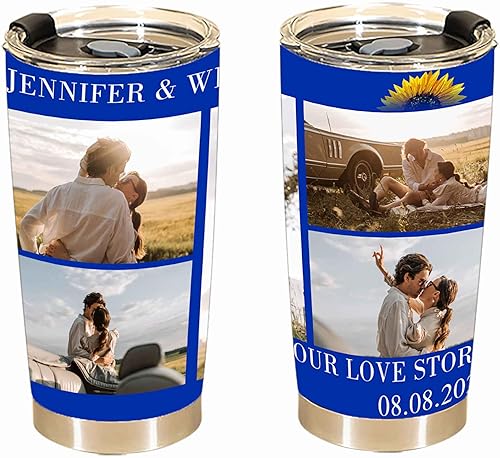 Miniatura 10 de Personalized Coffee Tumbler with Pictures for Dad Mom, Insulated Stainless Steel Travel Mug Custom Photo Name Text Cup, Birthday Mother Fathers Day