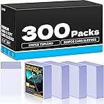 300 Card Sleeves Top Load for Cards, Sooez Premium 35PT 3X4 Baseball Card Protectors Hard Plastic Card Holder, Trading Sports Football Game Cards(100 Top Load + 200 Penny Sleeves)