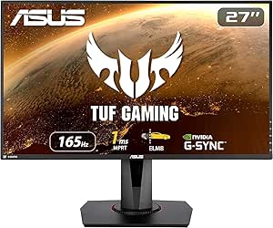 ASUS TUF Gaming VG279QR Gaming Monitor – 27 inch Full HD (1920 x 1080), 165Hz, Extreme Low Motion Blur, G-SYNC Compatible Ready, 1ms (MPRT), Shadow Boost, Black