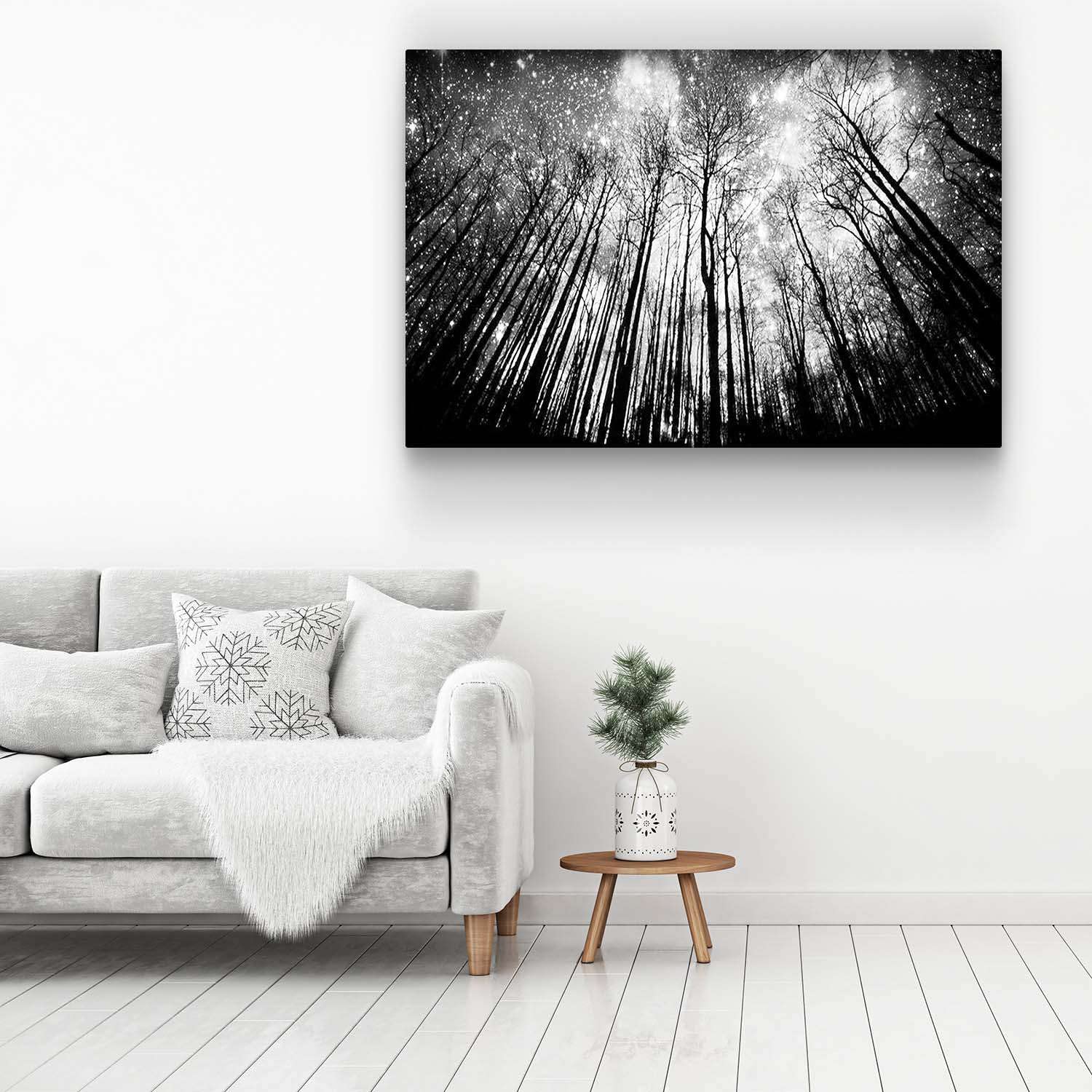Startonight Quadro su Tela Bianco e Nero Inserisci la Notte, Stampe Incorniciato e Pronta da Appendere Design Moderno Arredamento Arte Fotografia Grande Formato 80 x 120 cm Luminoso al Buio
