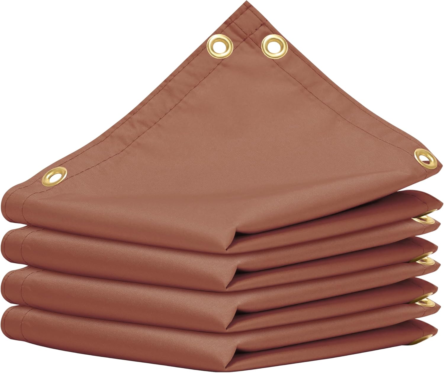 Amgo 10' x 17' Brown Custom Size Waterproof Shade Cloth with Grommets - 90% Sunblock, Durable Mesh Fabric Tarp for Dog Kennel Cover, Fence Privacy Screen, Greenhouse, Coop & Pet Playpen