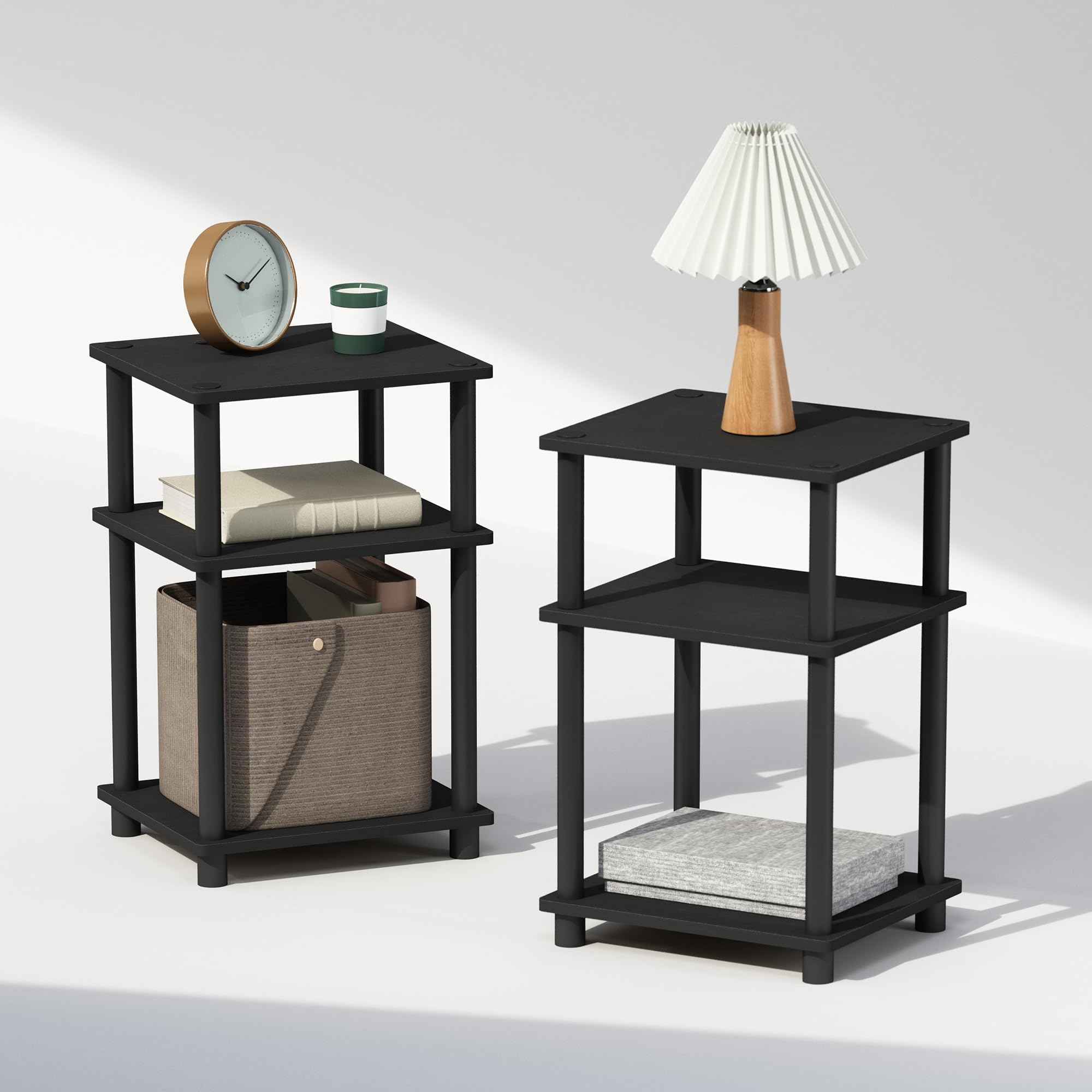 Meuble sans montage difficile avec table de chevet à 3 niveaux et rangement pour chambre