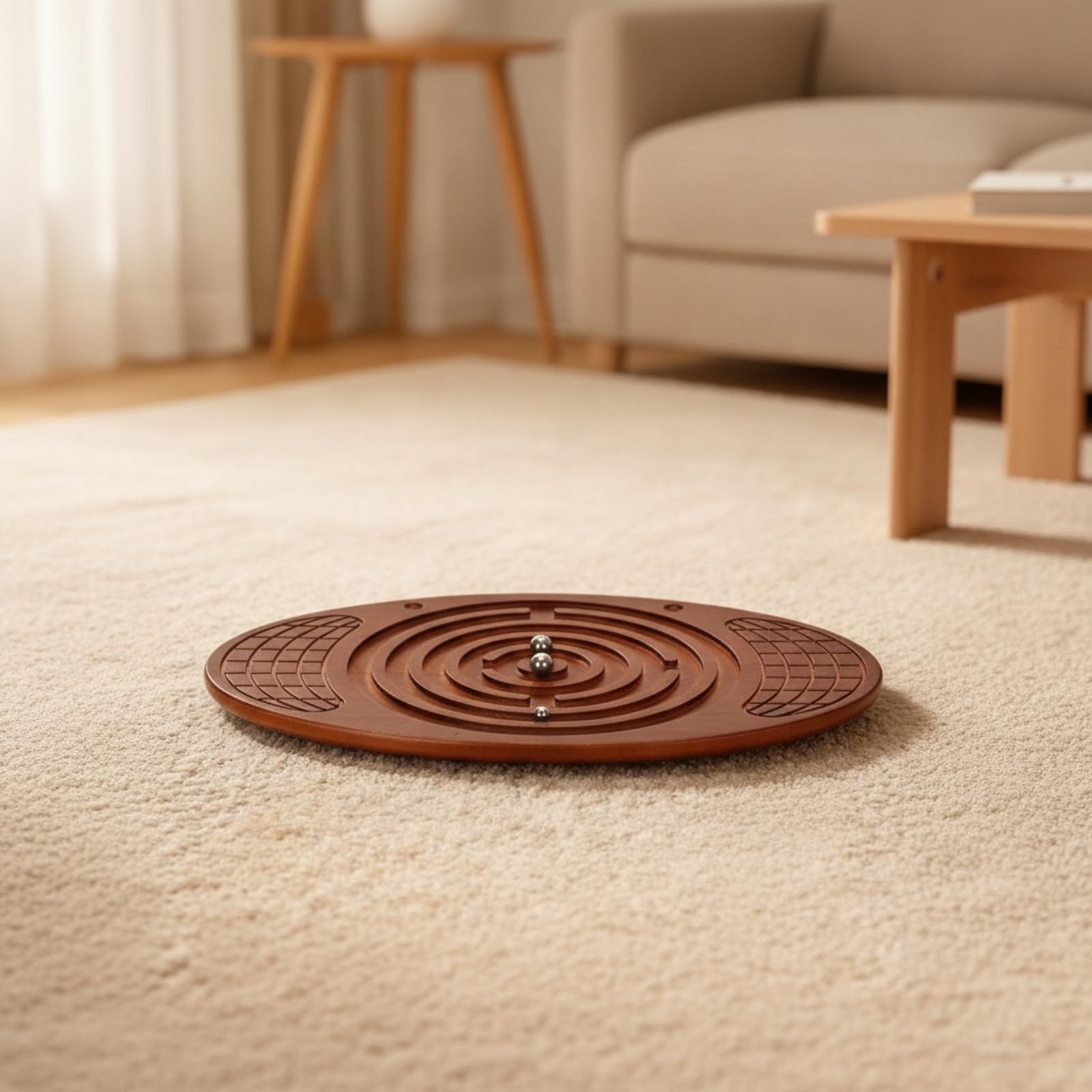 Tavola a per Equilibrio | Stabile, Pedana di Equilibrio Ovale in Legno, per Gioco Attivo, Bambini