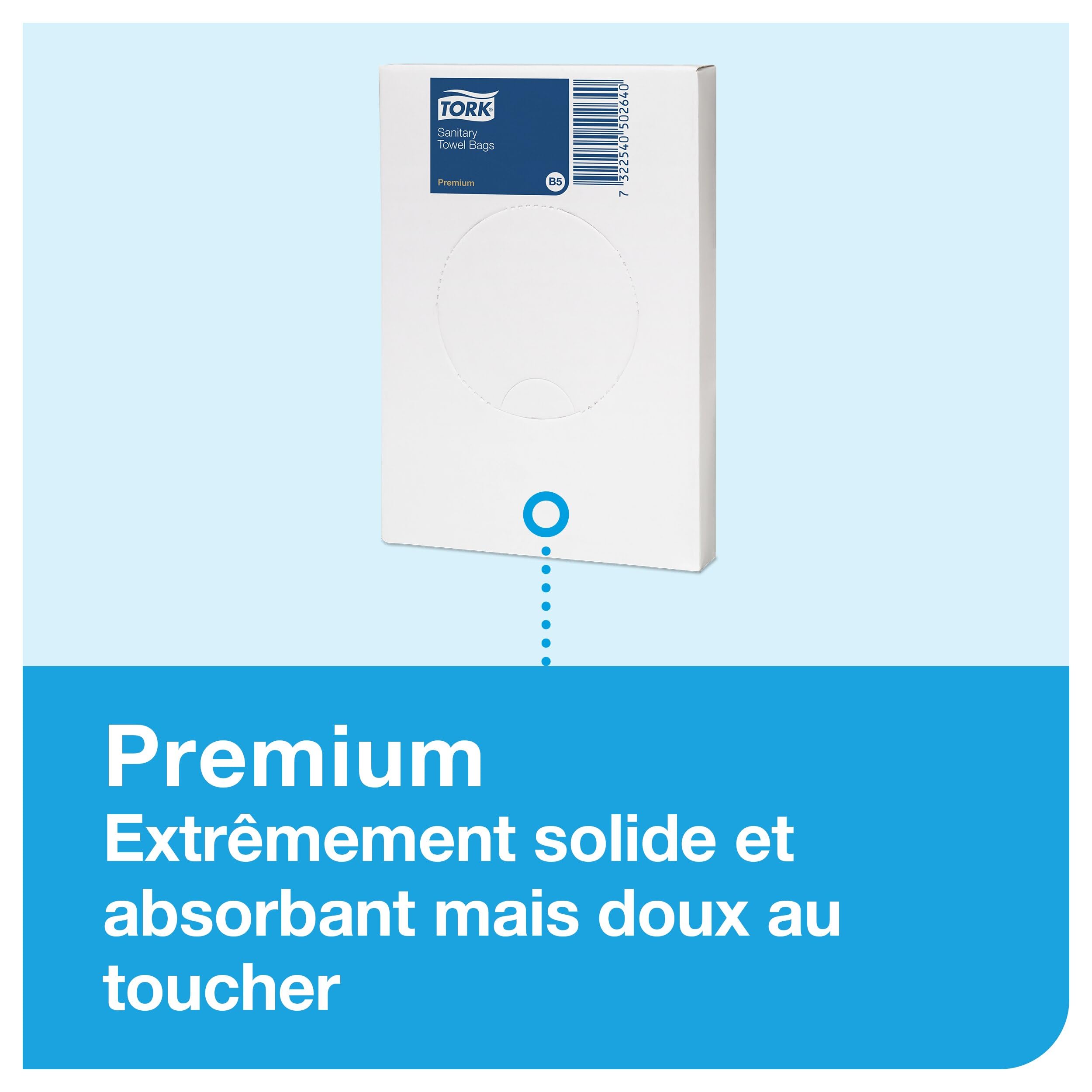 Tork 566000 Distributeur de Sachets pour serviettes hygiéniques - Blanc - Lot de 8