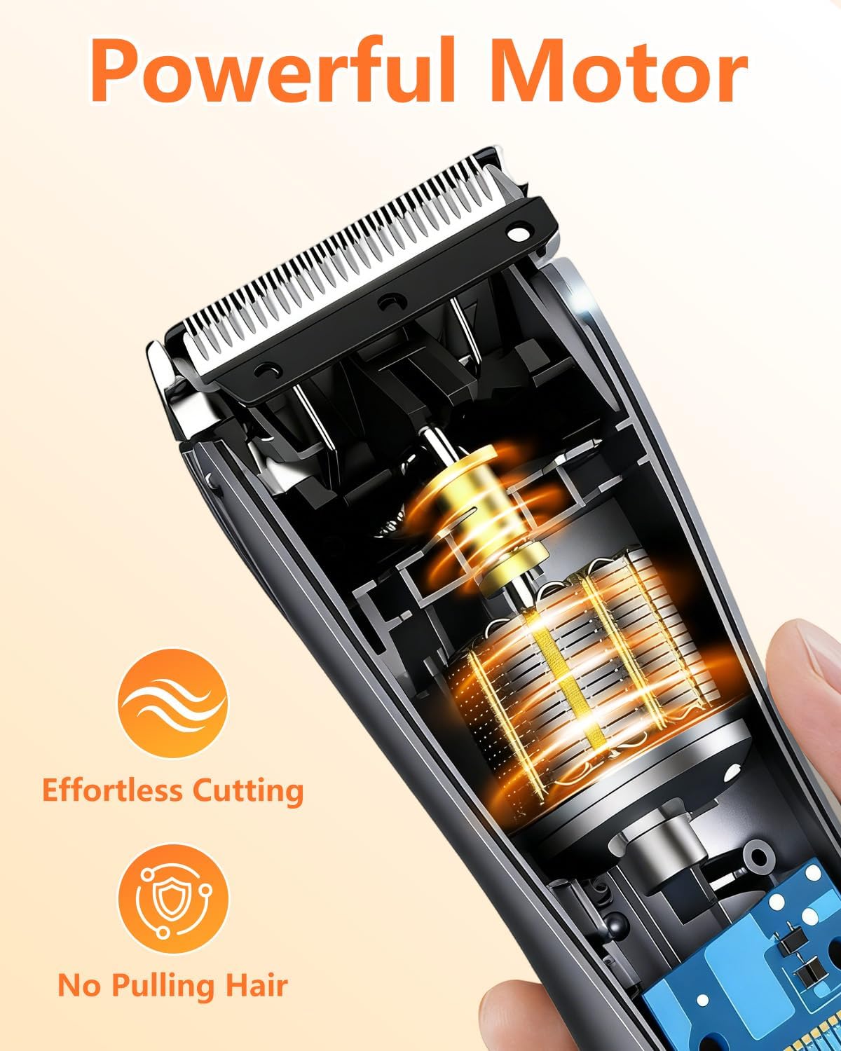 Body Hair Trimmer, LED Display, 6500 RPM Motor Manscaper for Men, 3 Adjustable Combs, USB & Dock Charging, IPX7 Waterproof Body Hair Groomers, Wet or Dry Use for Groin/Legs/Chest