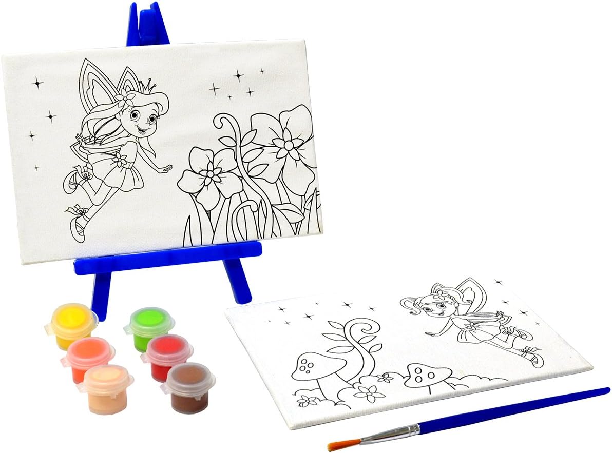 Kellys Crafts 3 Canvas Painting Kits, Each with 2 Designs Fairies