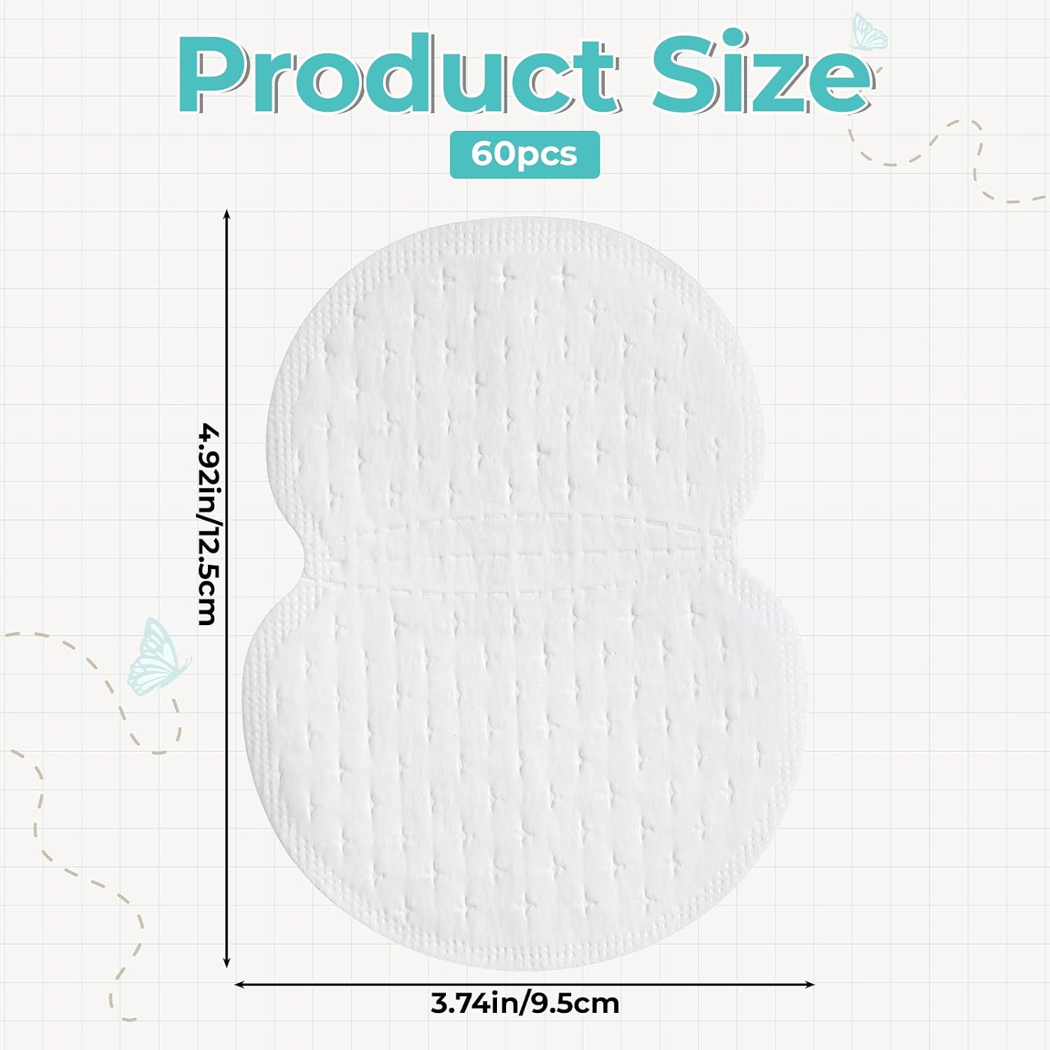 Qianyu 60 Pcs Armpit Sweat Pads Disposable Underarm Sweat Pads for Sweating Women men Easily Absorb Sweating and Neutralize Odors for Travel & Daily Life Under Arms Stay, Non Visible