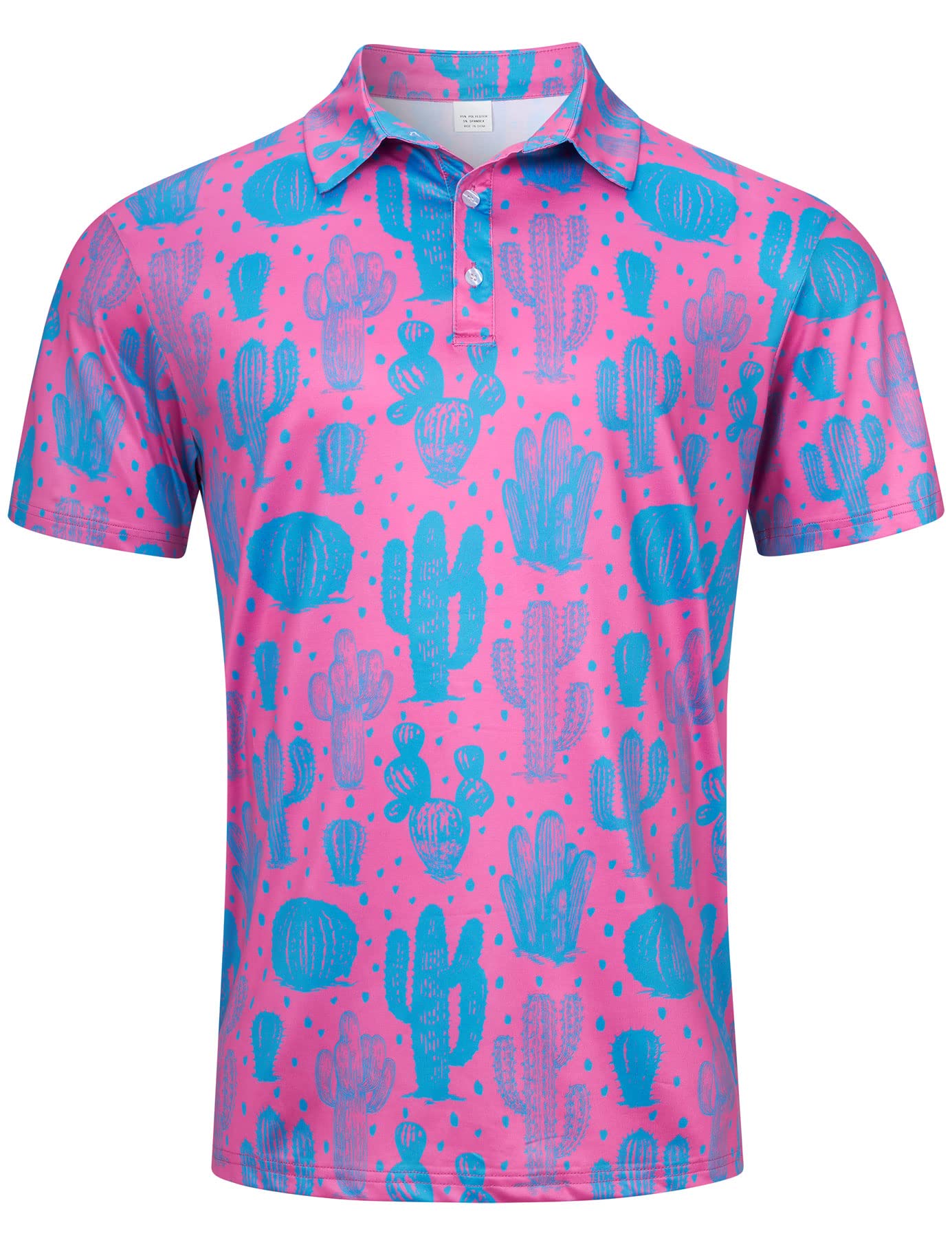 uideazoneMens Polo Shirts Short Sleeve Dry Fit 3D Print Moisture Wicking Funny Golf Shirt