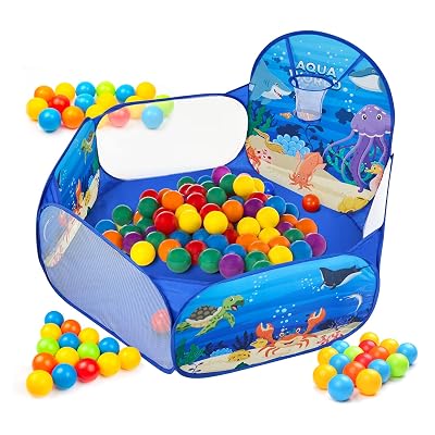 Amazon Brand - Jam & Honey Kid Aquatic Ball Pool, Ball Pit Structure (with 30 Balls) Multicolour