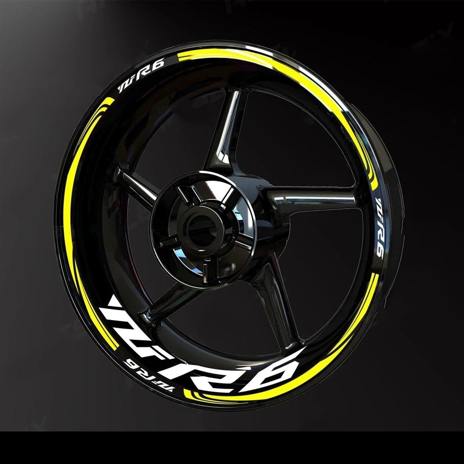 Motorcycle Accessories Wheel Stickers Reflective Rim Motorbike Waterproof Decals for Yamaha YZF R6 2017-2022 Decorative(Color12)