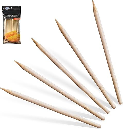 Alpine Cuisine Brochetas de bambú para barbacoa - Palitos de kebab de 6 pulgadas (50 unidades) para aperitivos y smores