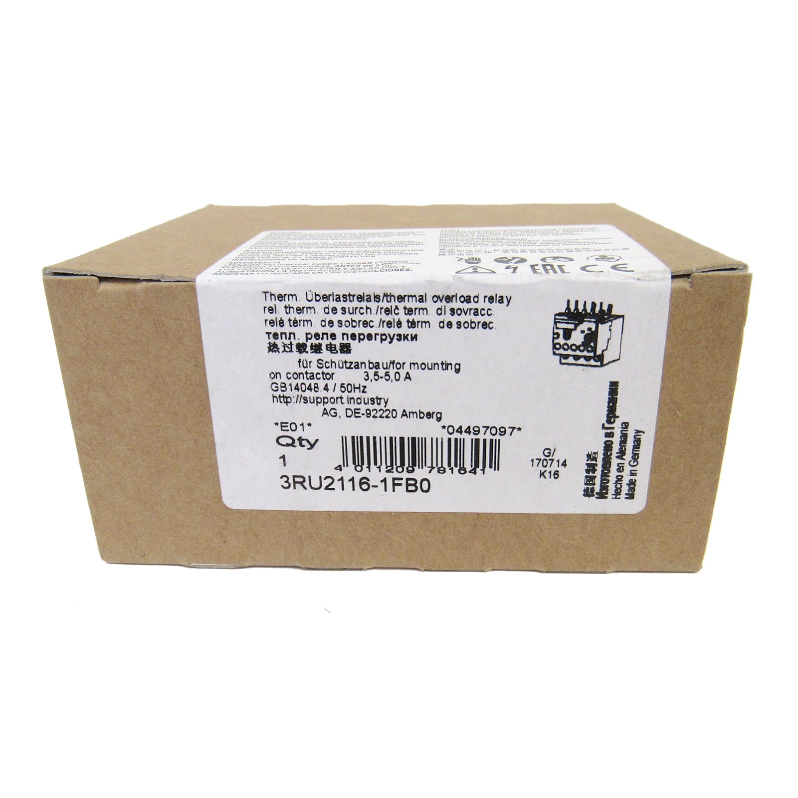 3RU2116-1FB0 3RU21161FB0 relais de surcharge neuf sous boîte scellée