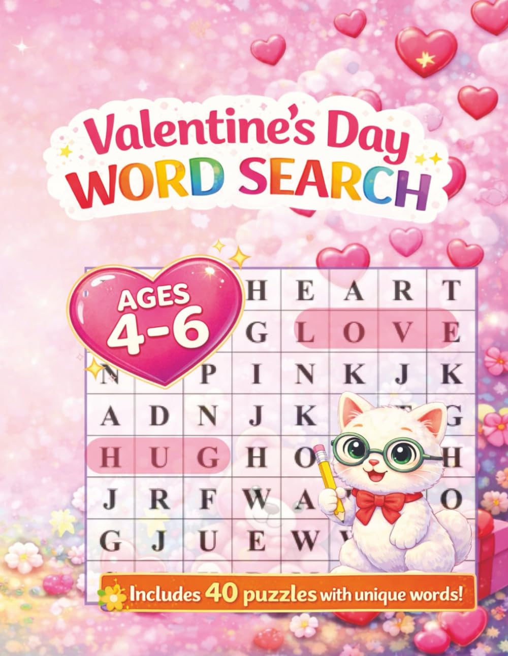Valentine’s Day Word Search for Kids Ages 4–6: Fun & Easy Valentine Word Search Puzzles for Preschool & Kindergarten Big Letters • Cute Valentine Themes • Perfect for Little Learners