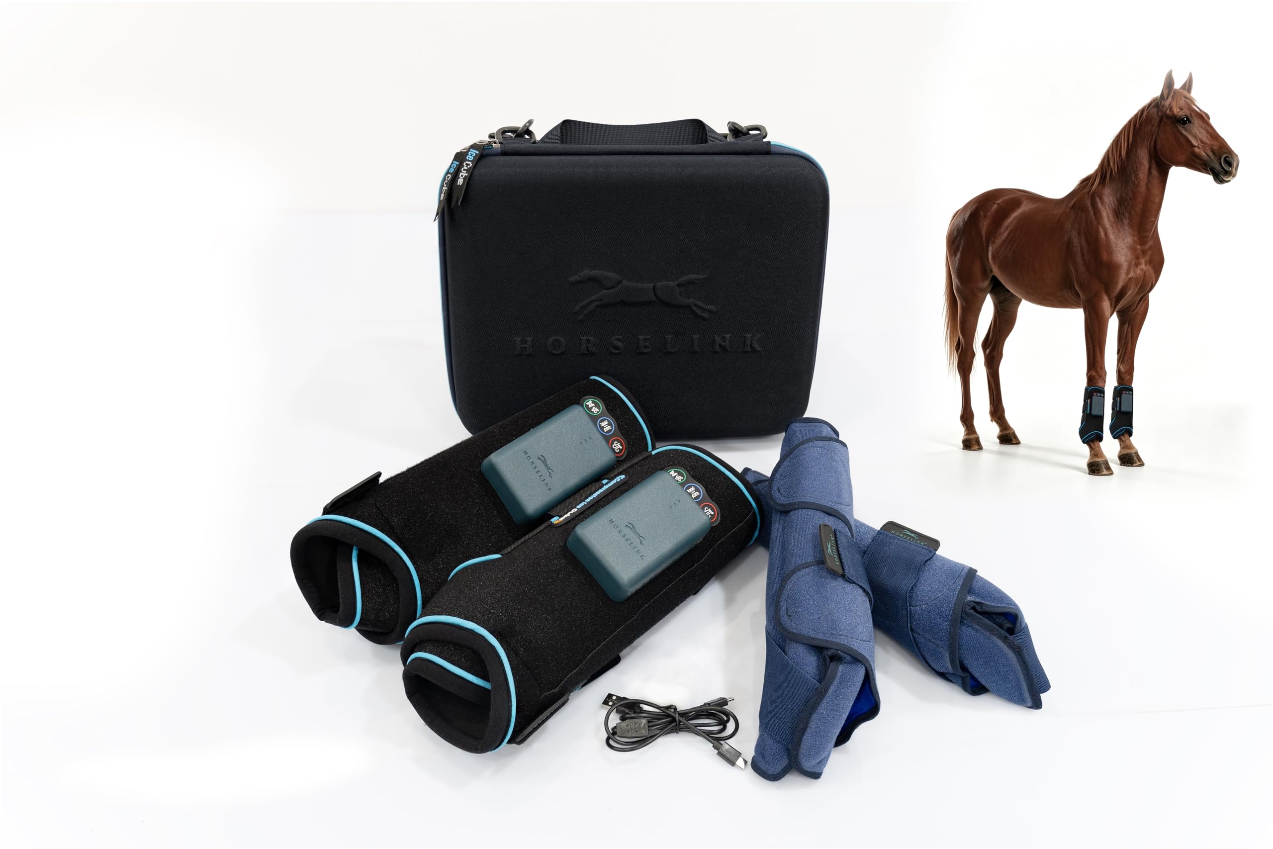 Photo 1 of horselink tech Therapy Horse ice Boots,horselink Compression Therapy ice Boots, Dynamic Compression & Vibration & PEMF Magnetic 3-in-1 Multifunctional Therapy Boots for Horses,Horse ice Boots