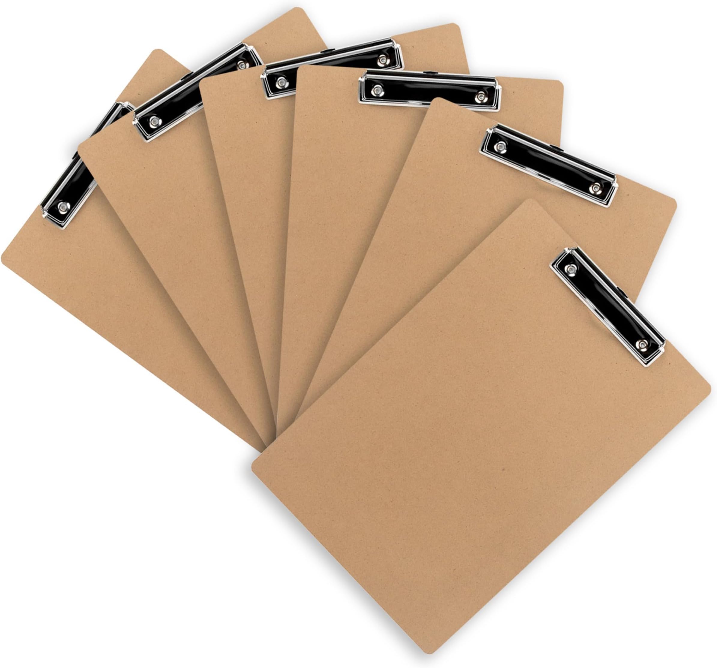 Hardboard Clipboard, 6-Pack, Brown, Professional Office Organization, Lasting Durability