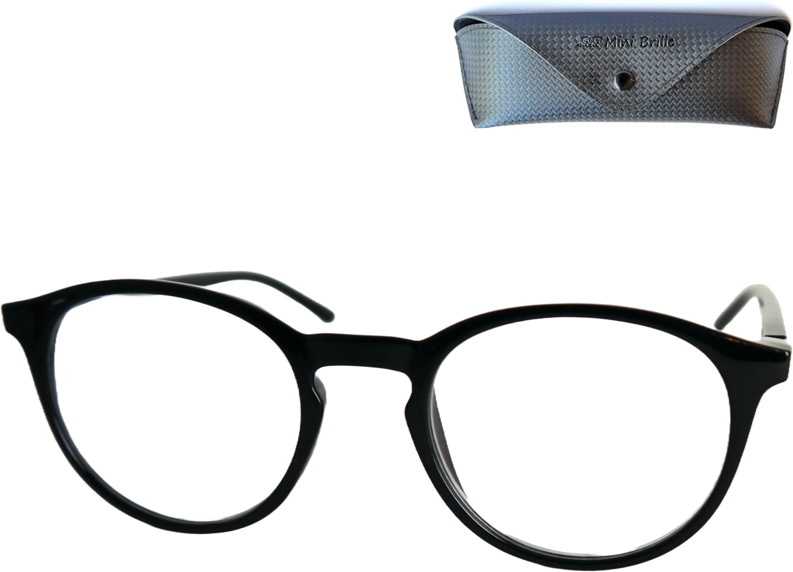 Classic Nerd Reading Glasses with Large Round Lenses, Plastic Frame, Readers for Women and Men
