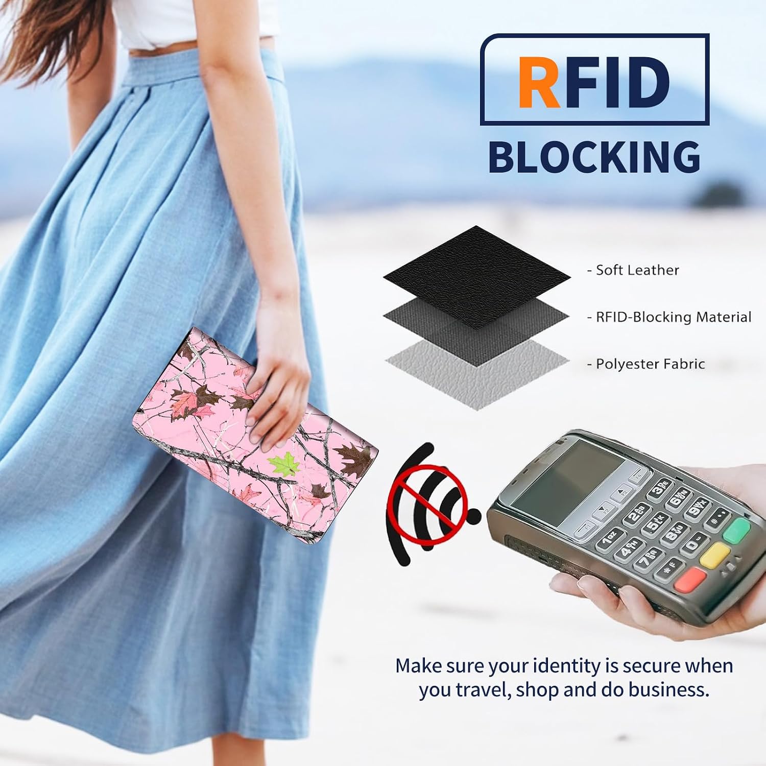 Passport Wallet for Women,Travel Wallet Passport Holder RFID Blocking